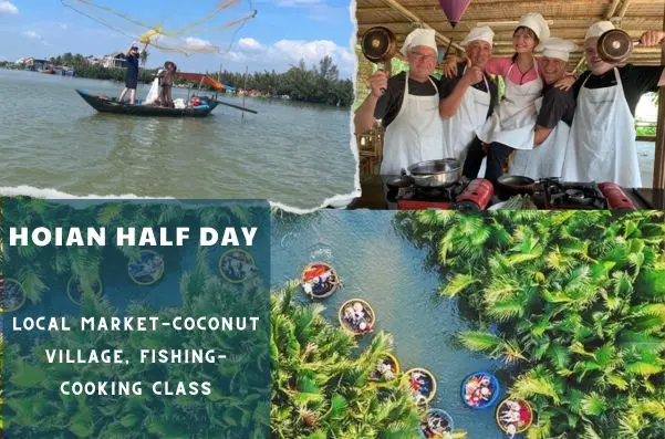 Hoian local market-Coconut village, fishing and cooking class